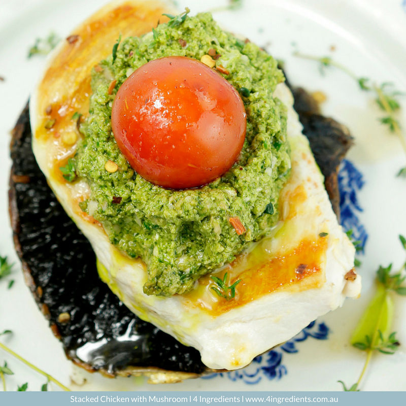 Stacked Chicken With Mushroom – 4 Ingredients