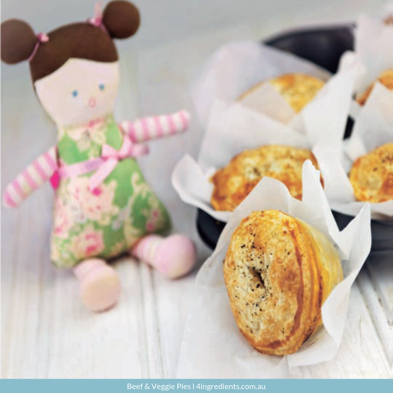 Beef & Veggie Pies – 4 Ingredients
