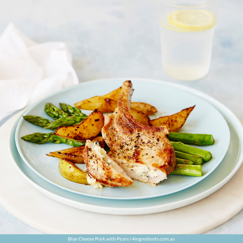 Blue Cheese Pork with Pears – 4 Ingredients