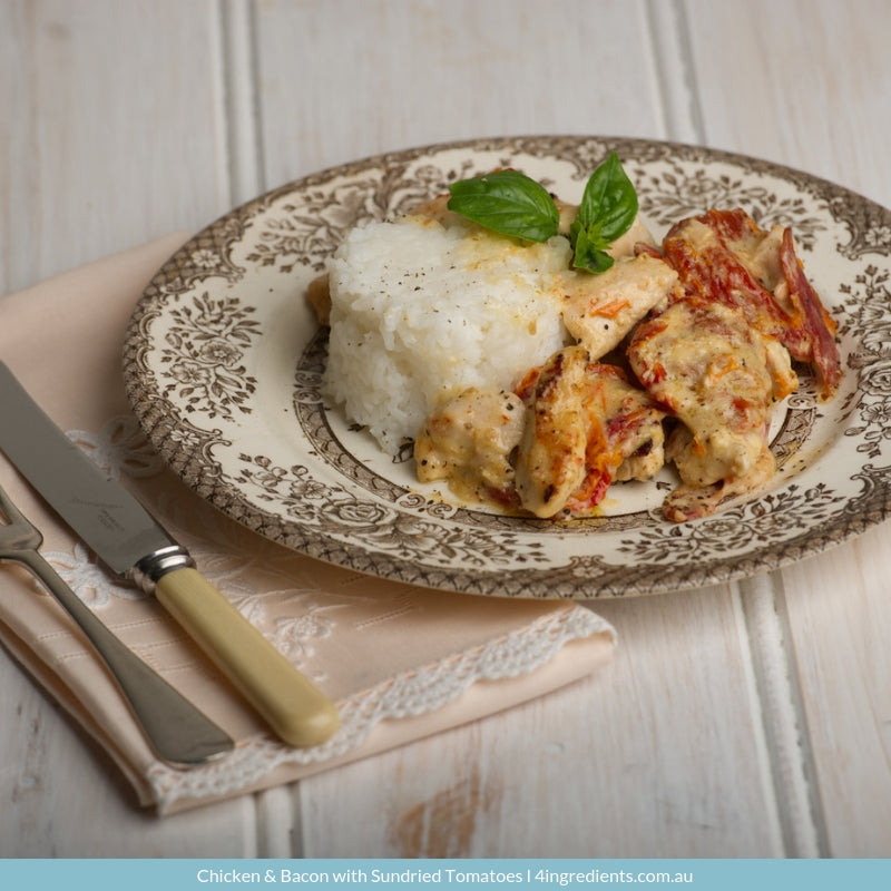 Chicken & Bacon with Sundried Tomatoes – 4 Ingredients
