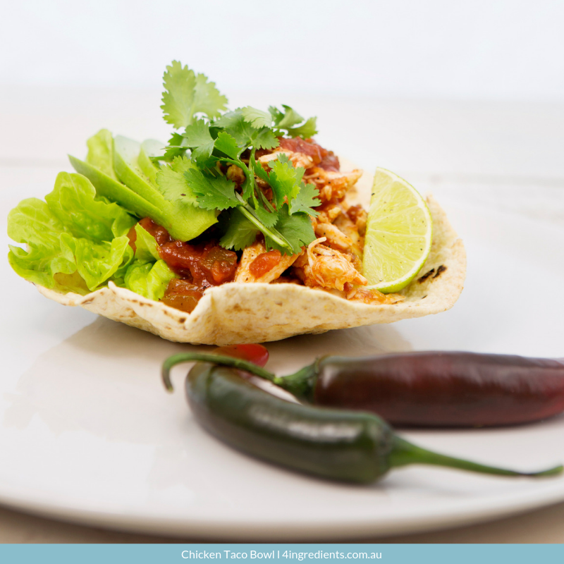 Chicken Taco Bowl (Gluten Free + Lactose Free) – 4 Ingredients