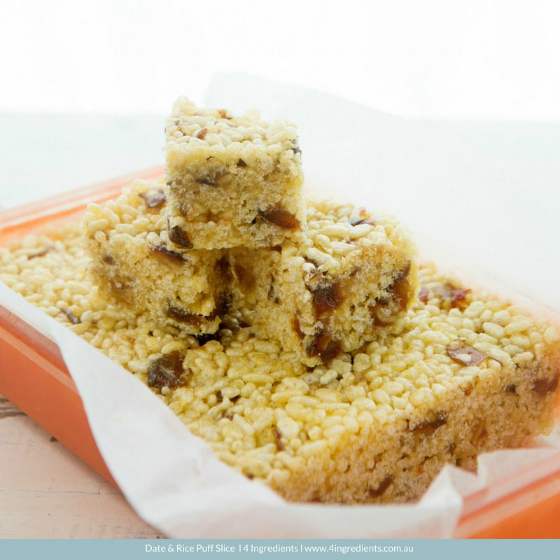 Date and Rice Puff Slice – 4 Ingredients