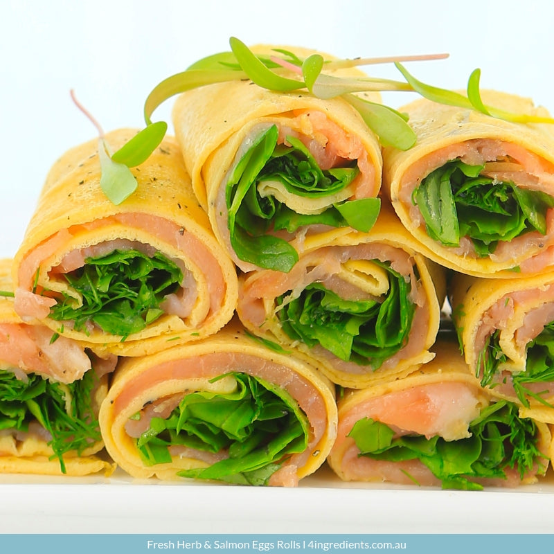 Spinach egg wrap with salmon