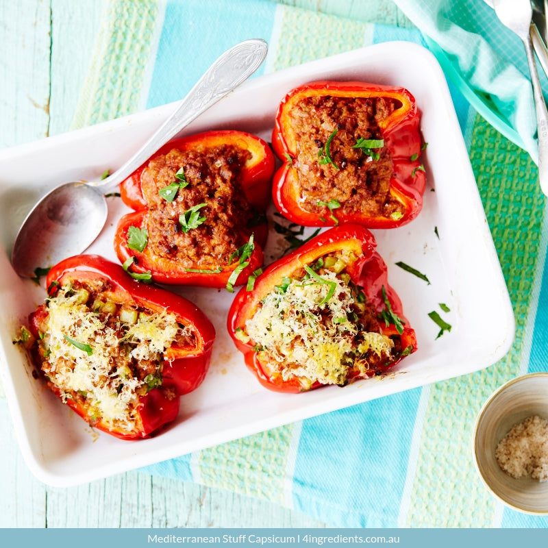 Keto Mediterranean Stuffed Capsicum – 4 Ingredients