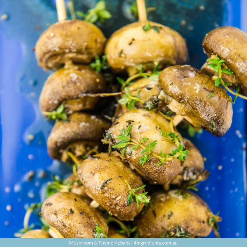 Mushroom & Thyme Kebabs – 4 Ingredients