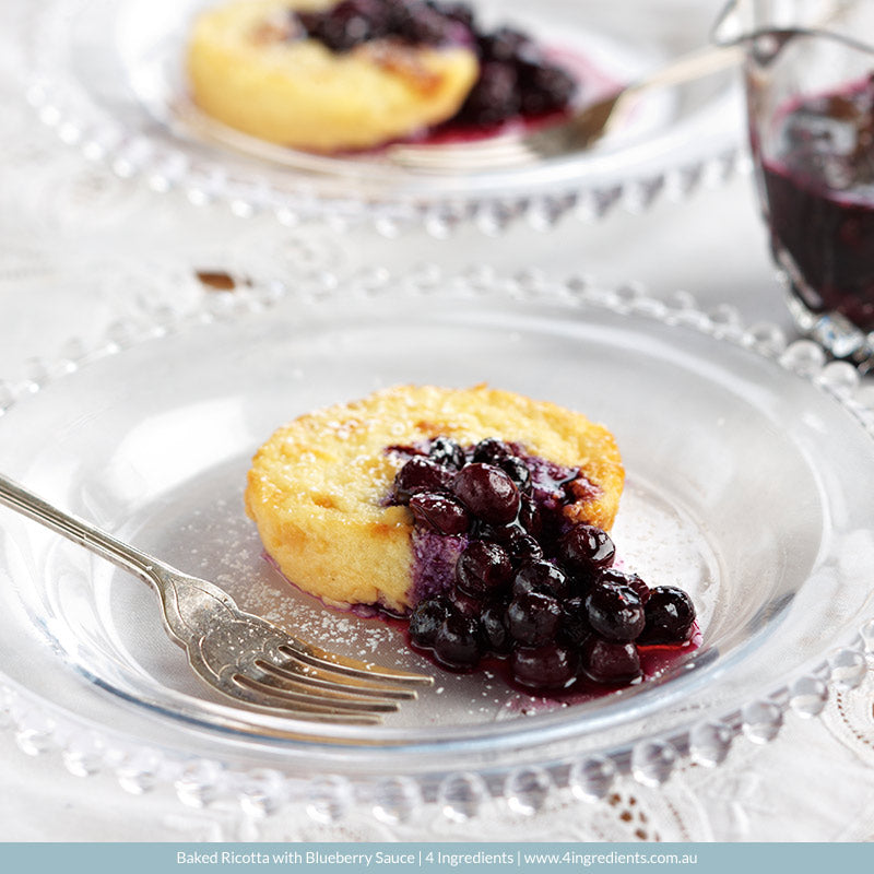 Baked Ricotta with Blueberry Sauce