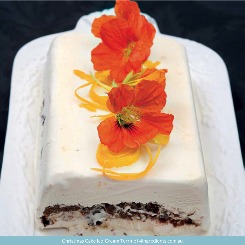 Christmas Cake IceCream Terrine 4 Ingredients