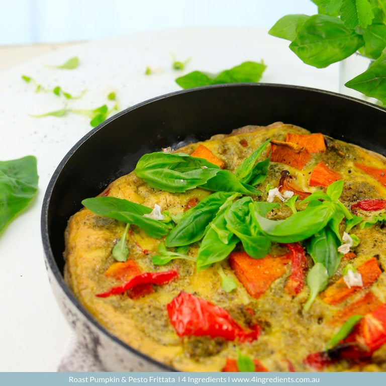 Roast Pumpkin and Pesto Frittata 4 Ingredients