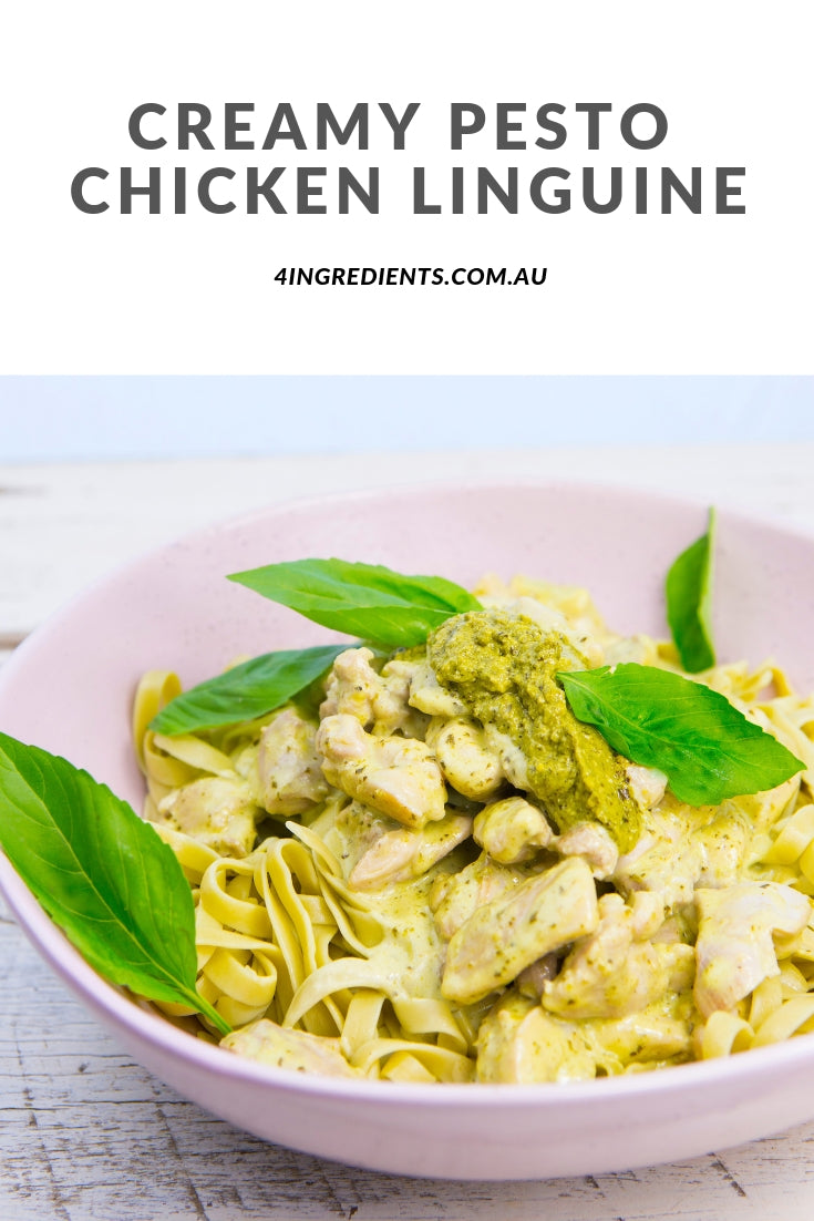 Creamy Pesto Chicken Linguine | Easy Dinner | 4 Ingredients